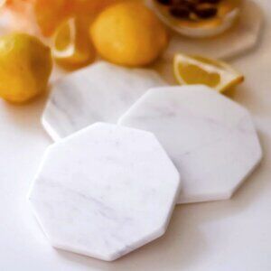 NIB Zeal Living marble geo coaster set